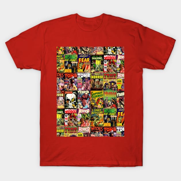 Creepy Comic Collage T-Shirt by Adatude